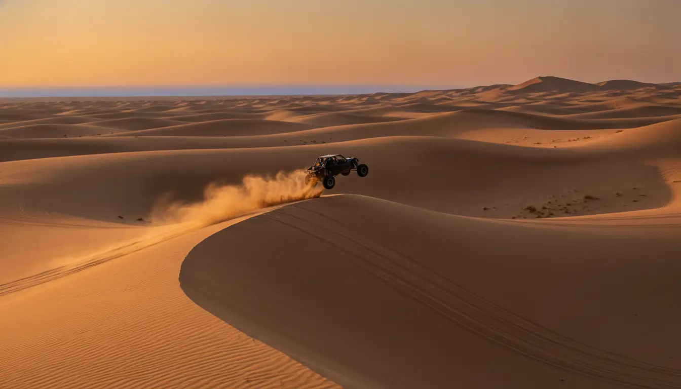 Buggy: Dune buggies, sand rails, and rock buggies: long-travel rigs on open terrain.