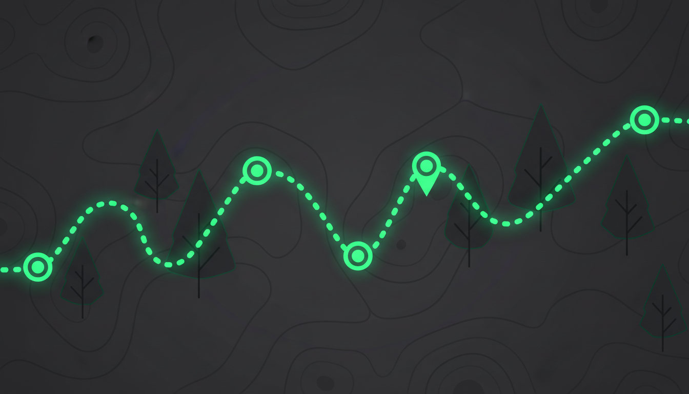 GPS trail recording illustration