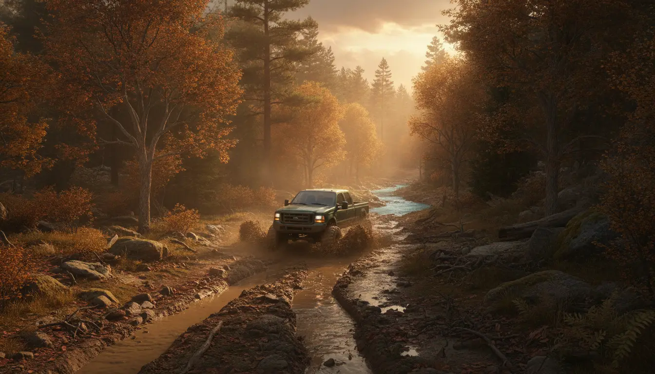 Truck: Pickup and full-size truck trails: overlanding routes, mud bogs, and competition courses.
