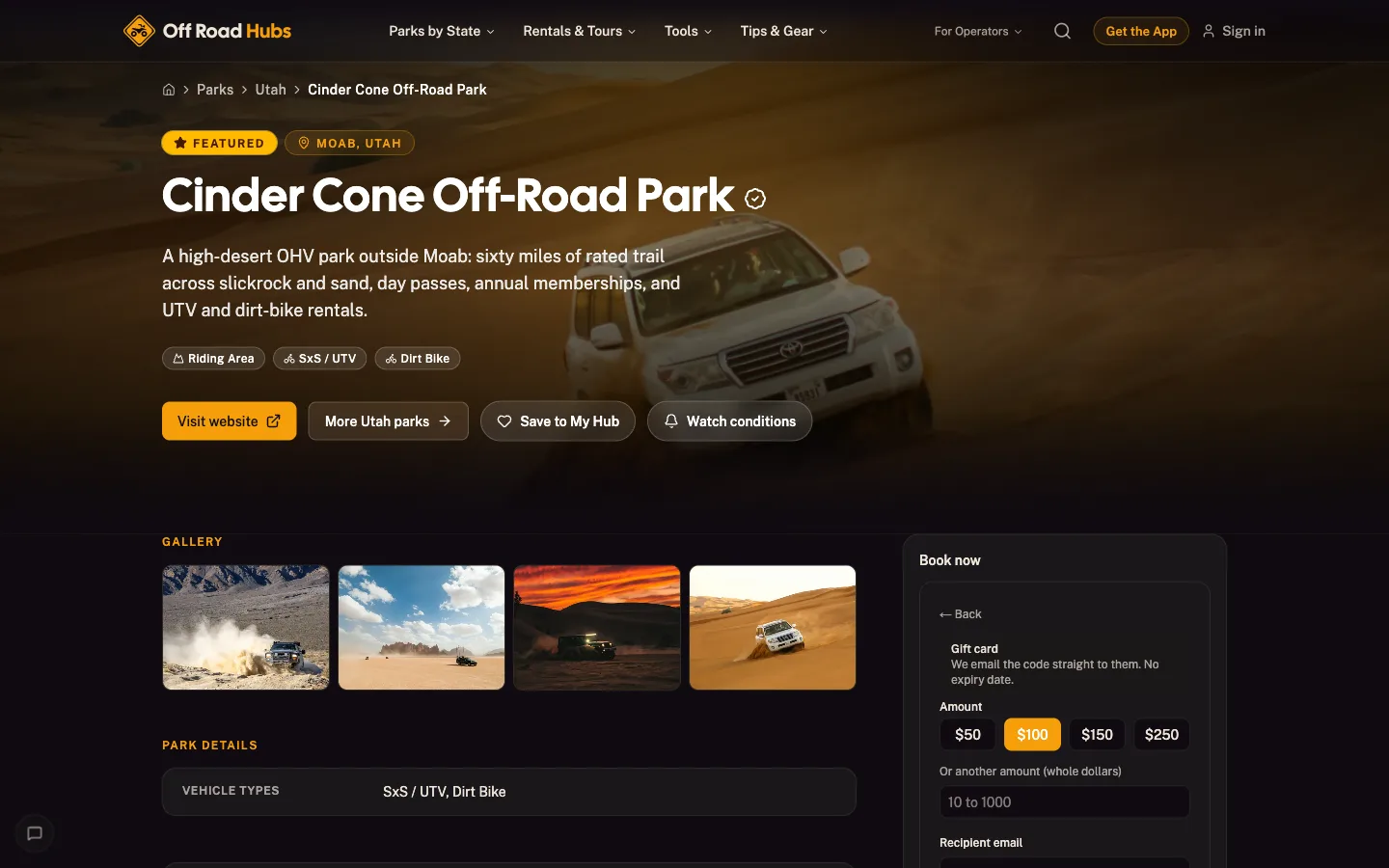 Promotions as a customer sees it on Off Road Hubs
